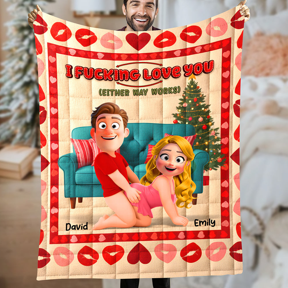 Naughty Couple Blanket - Personalized Gifts For Couple - Inappropriate Christmas Gifts For Best Friend