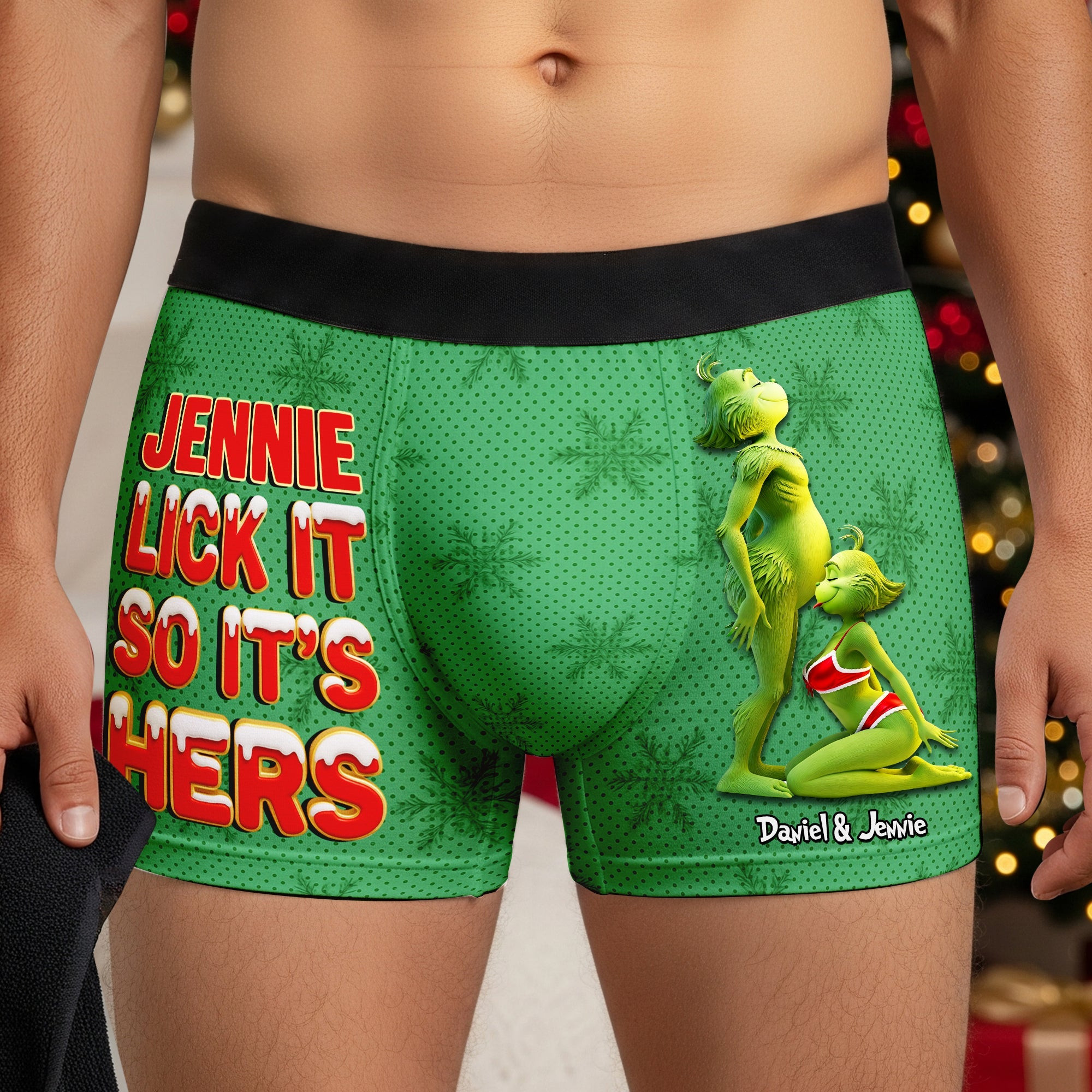 Naughty Couple Boxers, Personalized Christmas Gifts For Him - Personalized Funny Christmas Gift For Dad