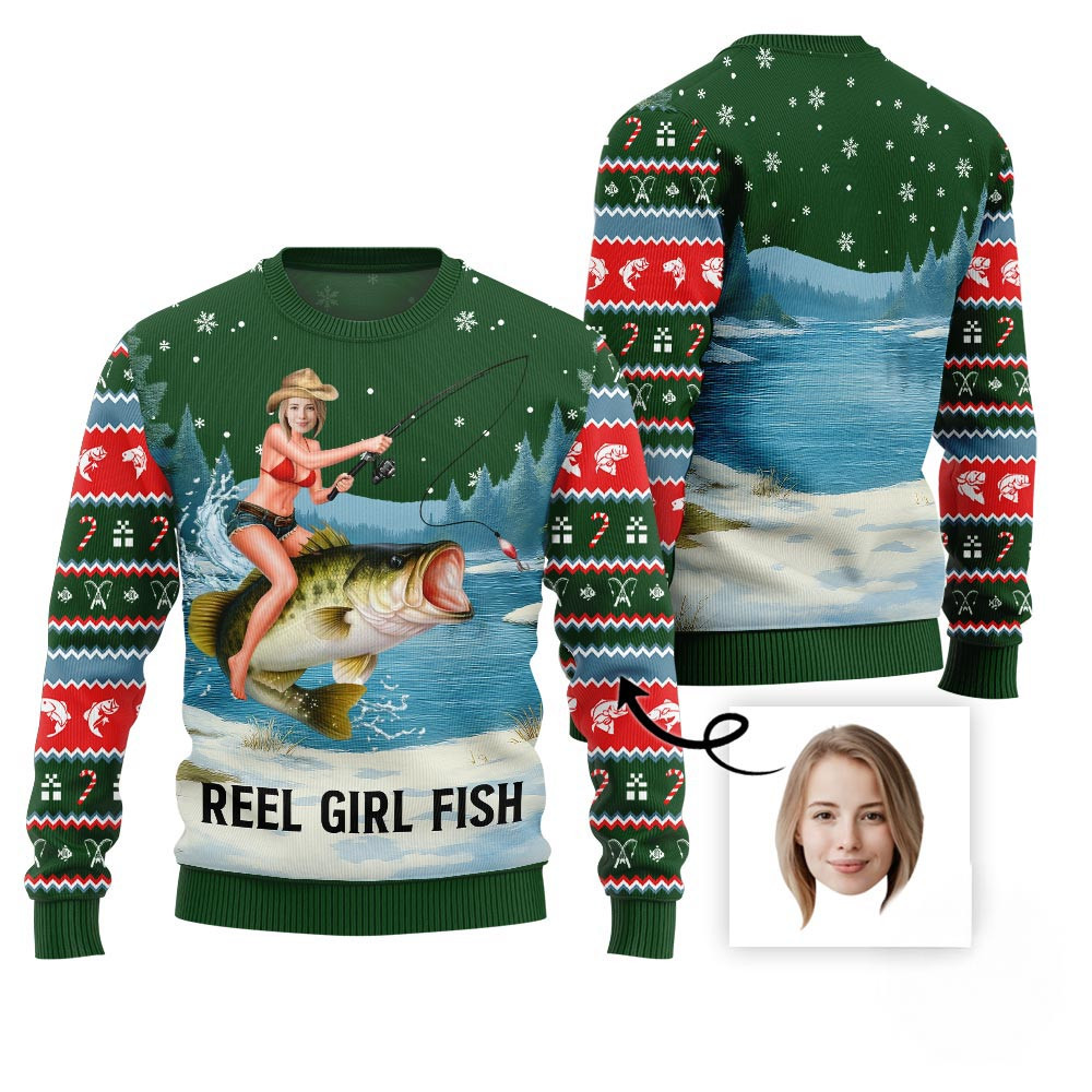 Naughty Custom Fishing Ugly Christmas Sweater For Women Best Christmas Sweaters