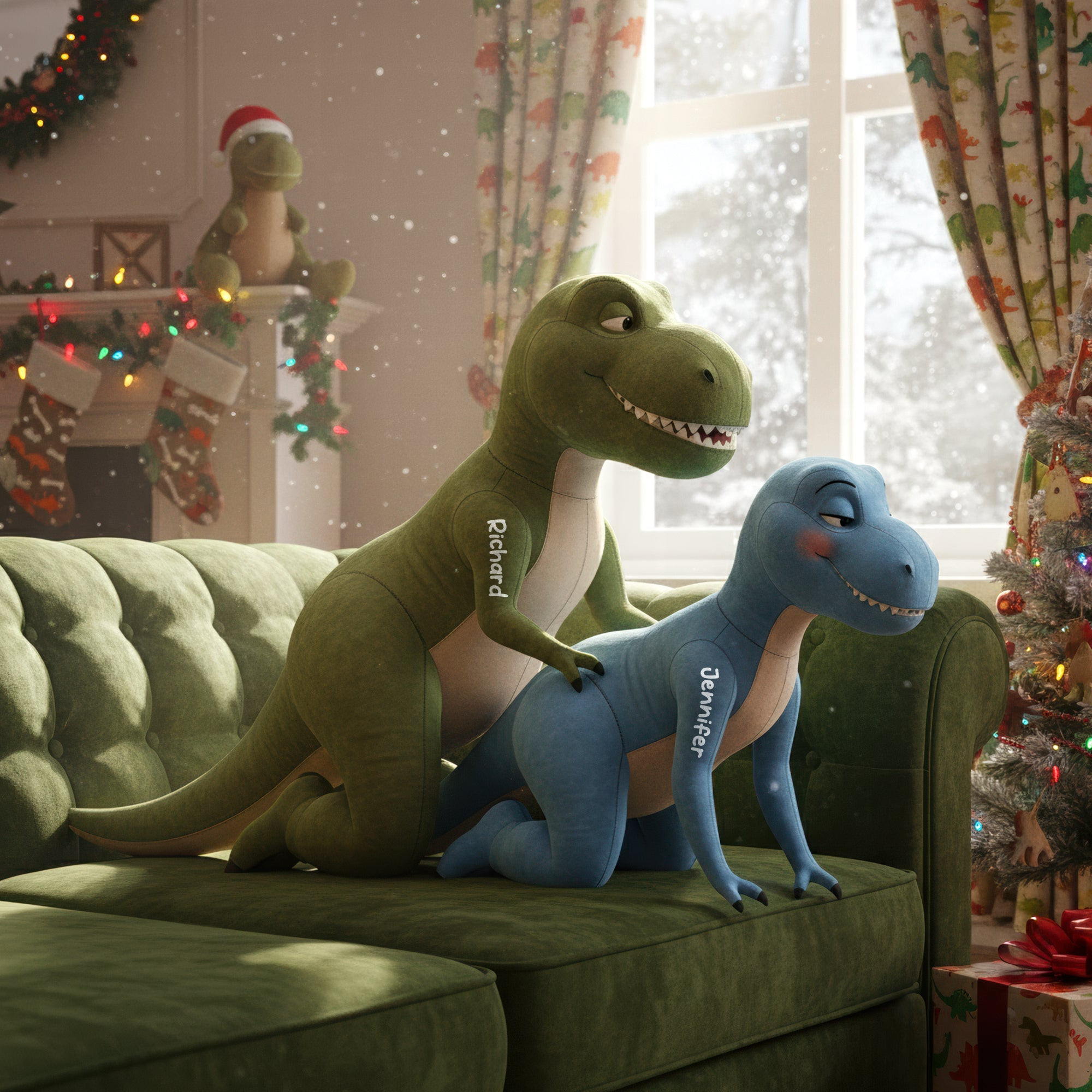 Naughty Dinosaur Couple Pillow - Personalized Gifts For Couple - Gag Christmas Gifts For Boss Naughty Dinosaur Couple Pillow - Personalized Gifts For Couple - Gag Christmas Gifts For Boss