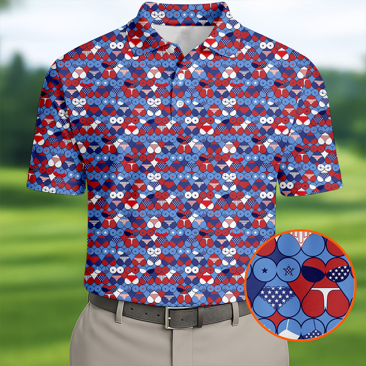 Naughty Fun US Flag Polo Shirt Patriotic Apparel Funny Gifts For Brother