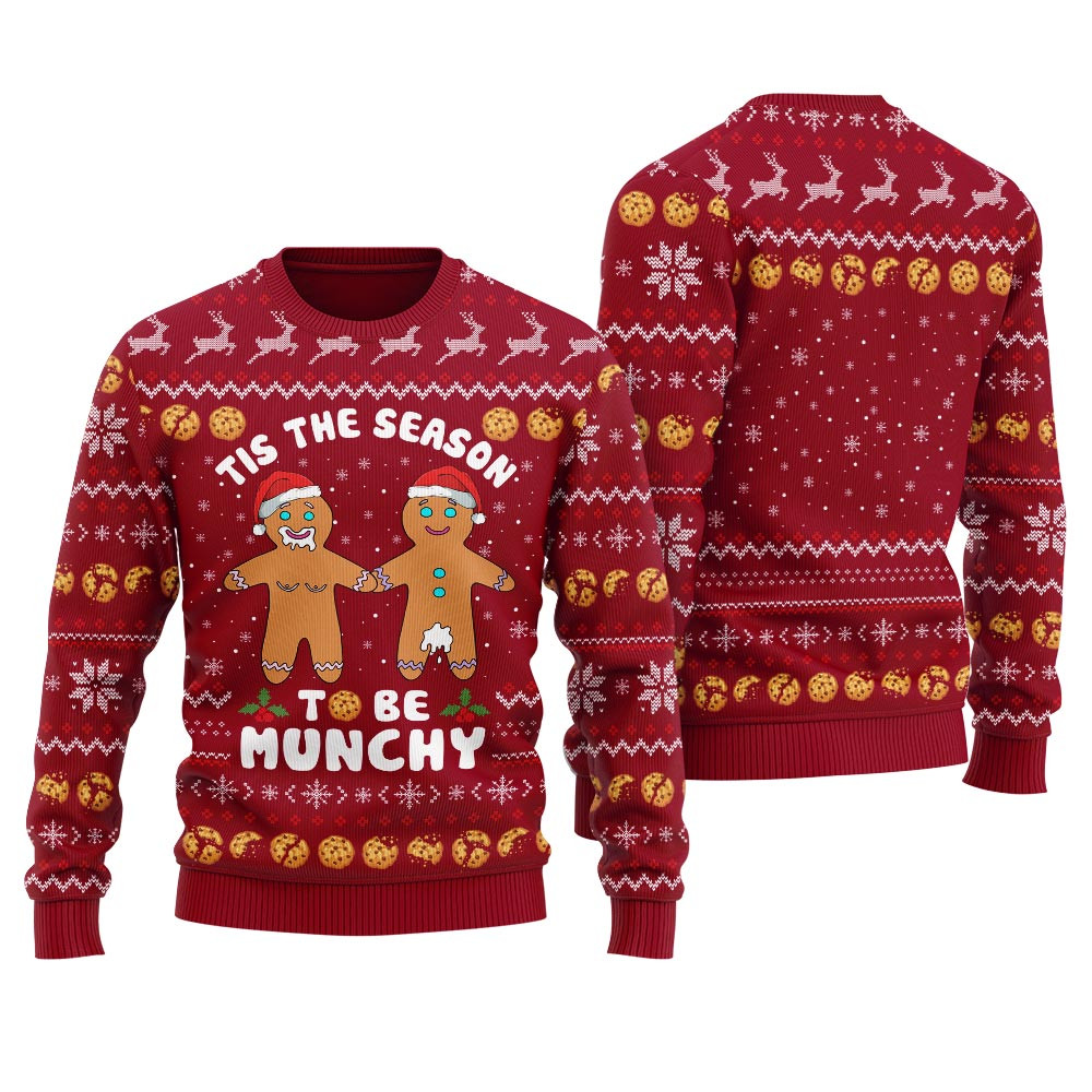 Naughty Gingerbread Christmas Sweater Women Perfect Gift Sweater for Friends and Family