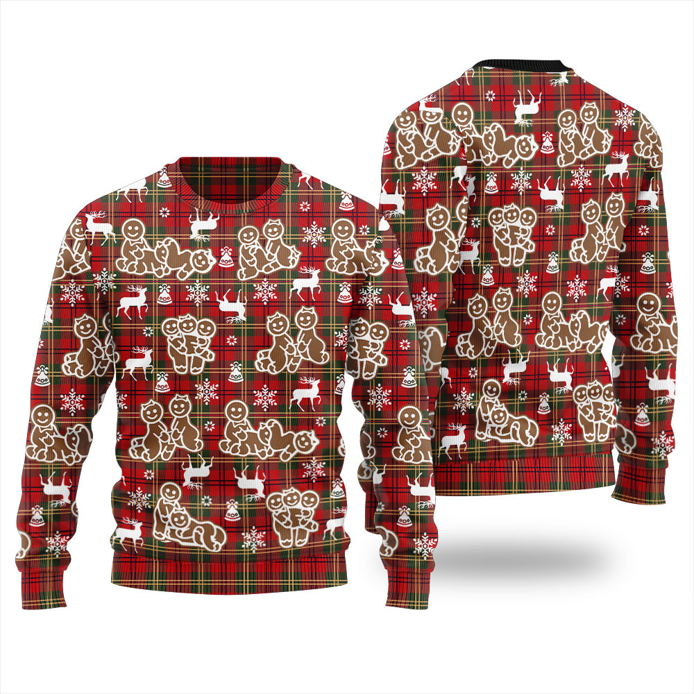 Naughty Gingerbread Ugly Christmas Sweater For Adults Perfect Holiday Gift Merch for Sweater Lovers