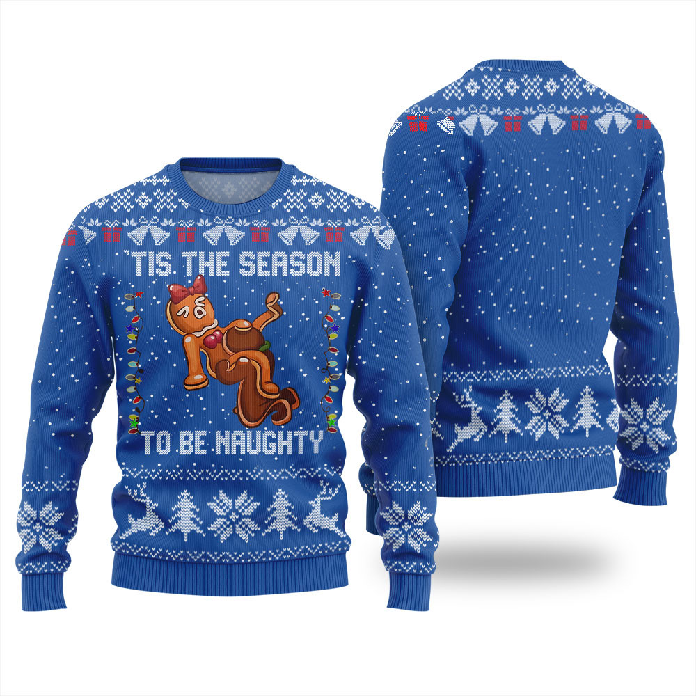 Naughty Gingerbread Ugly Xmas Sweater Warm and Comfy Sweater for Winter Days