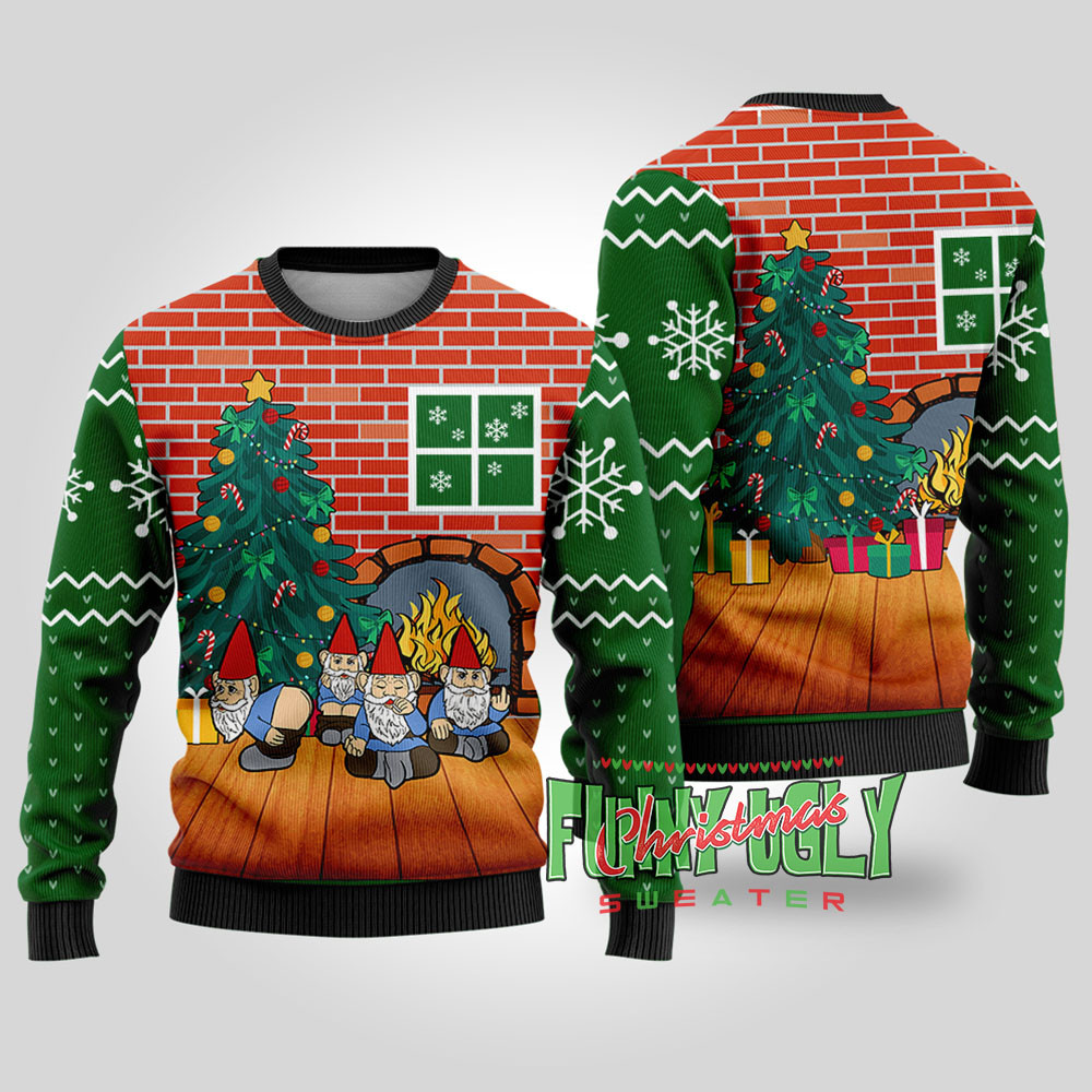 Naughty Gnome Funny Christmas Sweater Forest Green Thoughtful Winter Gift Merch for Special Moments