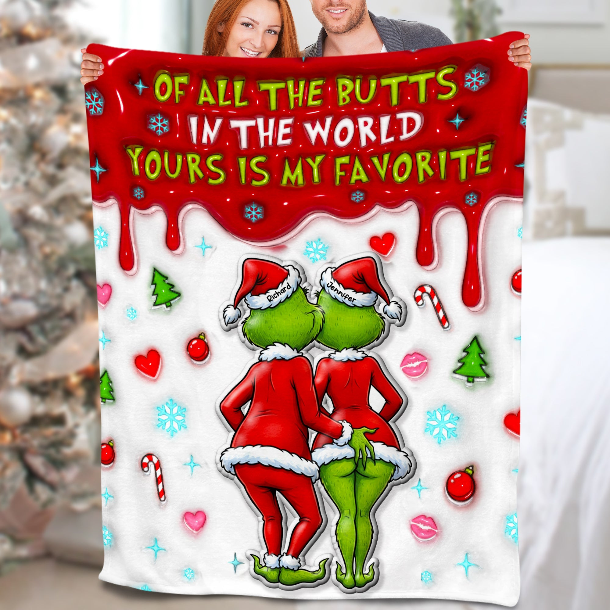 Naughty Green Monster Couple Blanket - Personalized Gifts For Couples - Funny Gift Ideas For Christmas Party Game Naughty Green Monster Couple Blanket - Personalized Gifts For Couples - Funny Gift Ideas For Christmas Party Game