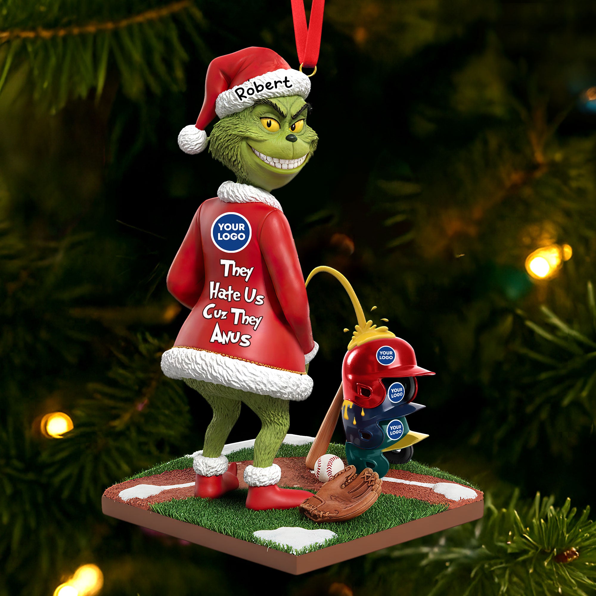 Naughty Green Monster Personalized Gifts For Sport Lovers Christmas Ornament - Christmas Ornament Gift Idea