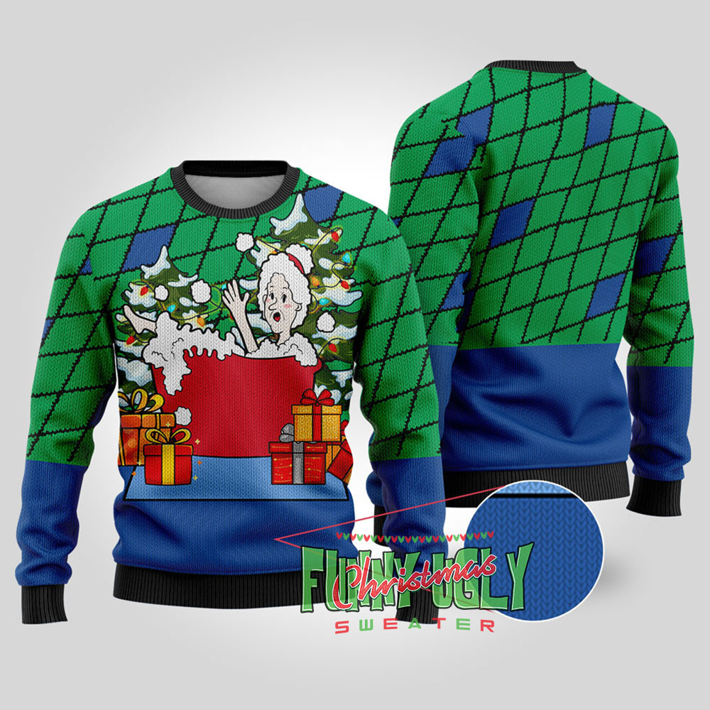 Naughty Mrs Claus Ugly Christmas Sweater Royal Best Christmas Merch Gift for Family and Friends