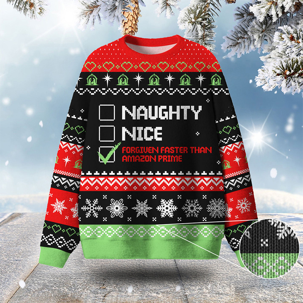 Naughty Nice Ugly Christmas Sweater Xmas Wear Christmas Gifts For Boyfriend