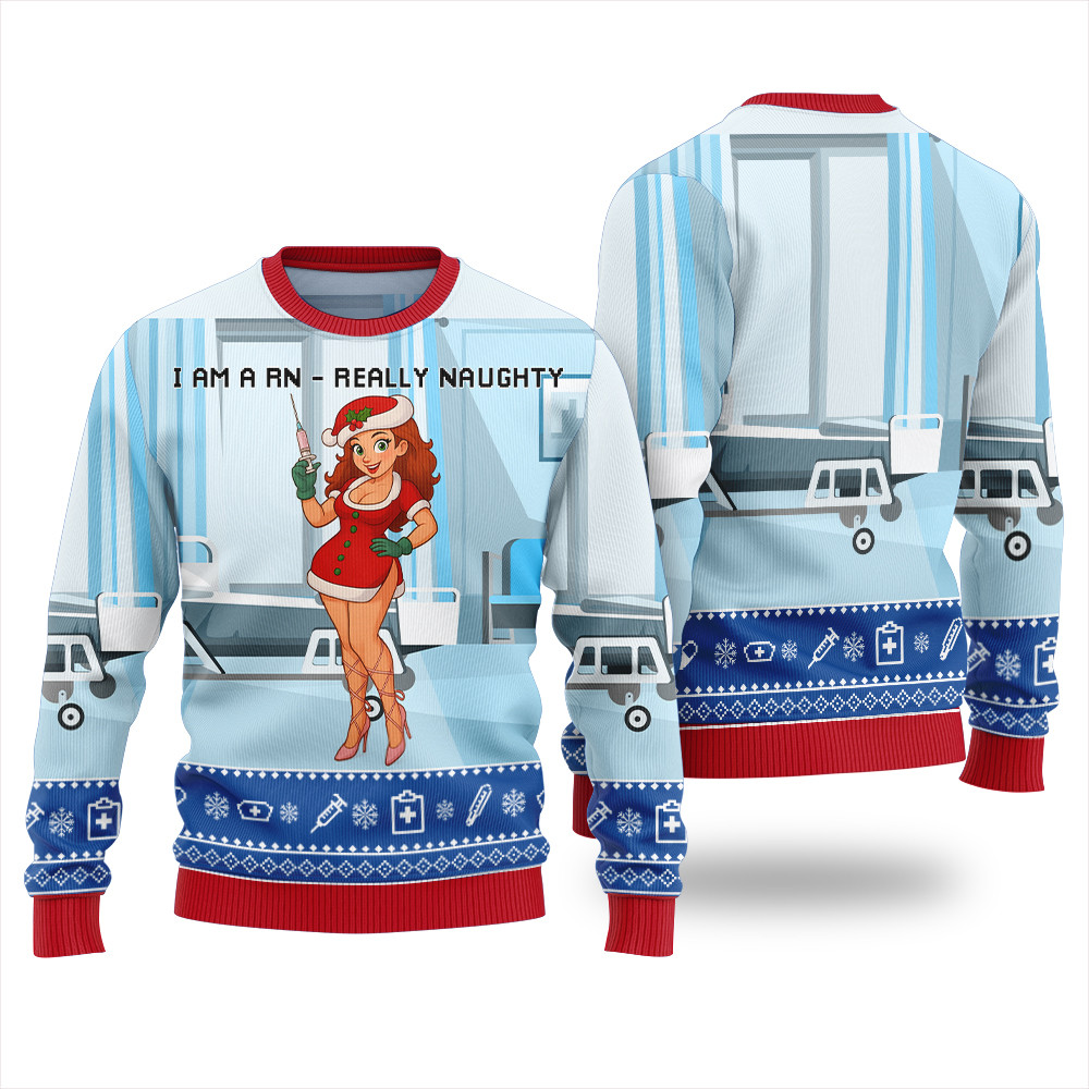 Naughty Nurse Ugly Christmas Sweater Best Christmas Merch Gift for Family and Friends