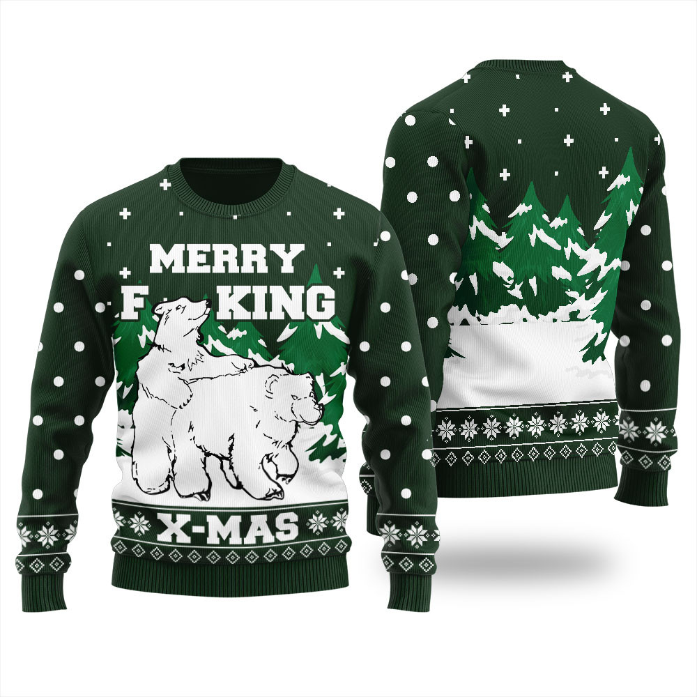 Naughty Polar Bear Christmas Sweater Trendy Christmas Sweater for Winter Outfits