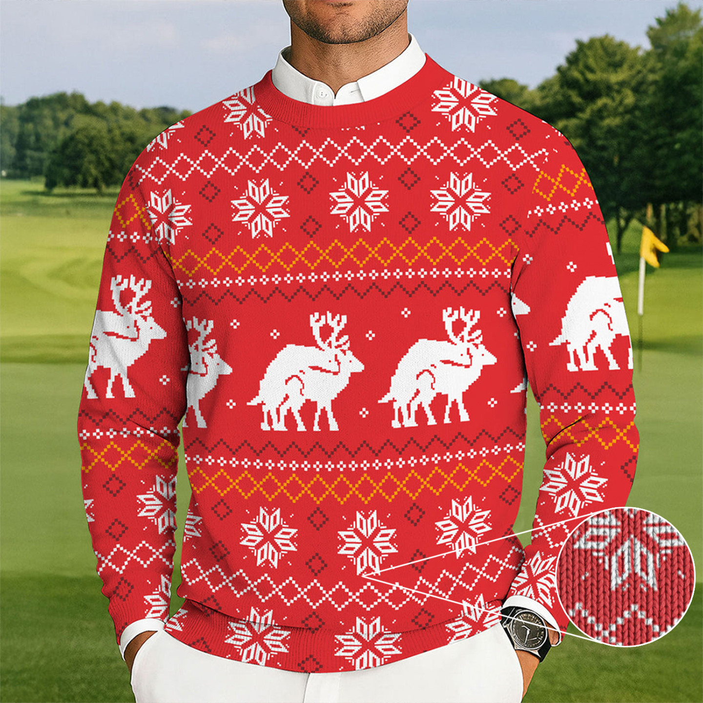 Naughty Reindeer Golf Ugly Sweater Christmas Xmas Clothing Golf Fans Christmas Gifts