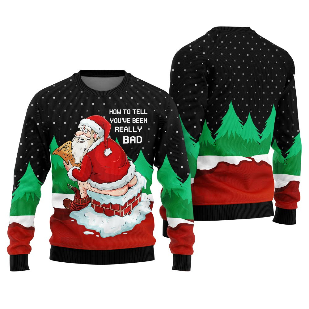 Naughty Santa Christmas Sweater Adults Festive Sweatshirt for Christmas Celebrations