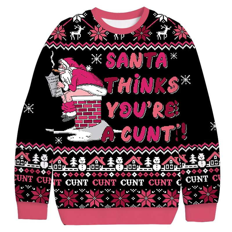 Naughty Santa Christmas Ugly Sweatshirt Holiday Joke Gift Idea Naughty Santa Christmas Ugly Sweatshirt Holiday Joke Gift Idea