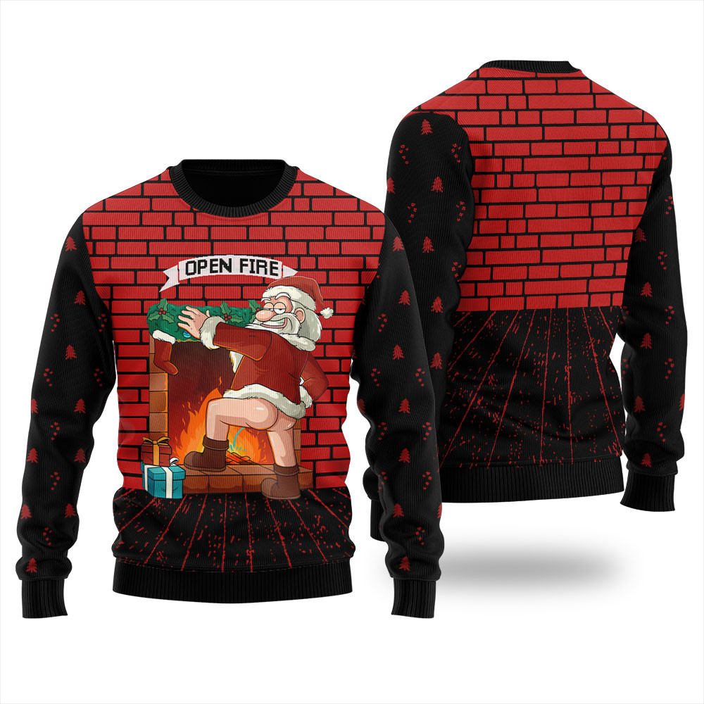 Naughty Santa Claus Christmas Sweater Merry Christmas Sweatshirt for Holiday Fun