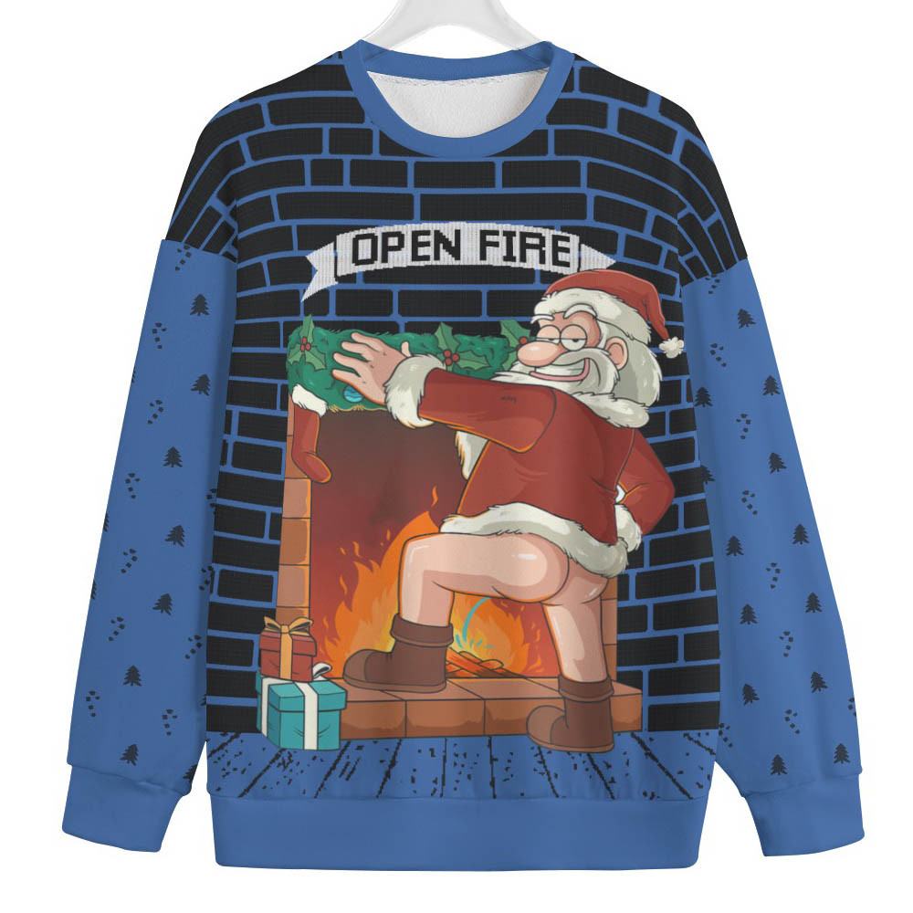 Naughty Santa Claus Men Big And Tall Christmas Sweater Lovely Christmas Sweater Gift for Mom or Grandma