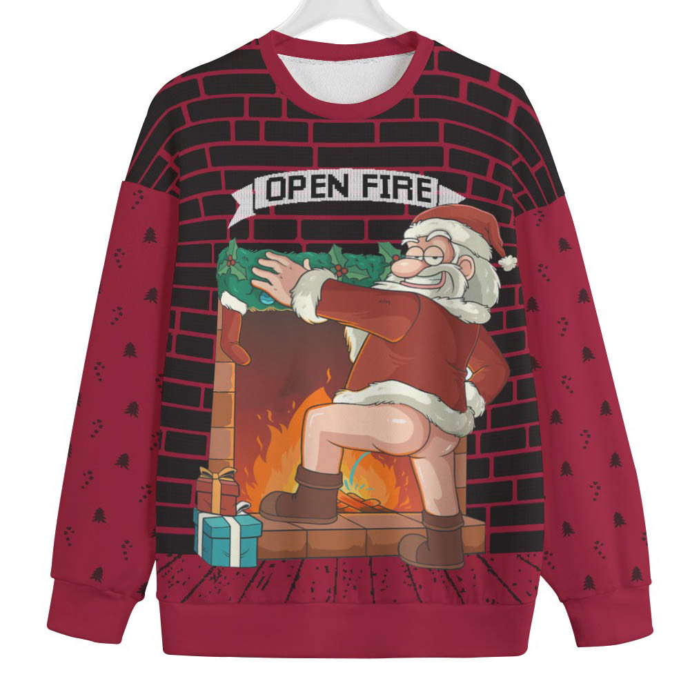 Naughty Santa Claus Womens Plus Size Ugly Christmas Sweater Best Gift Idea for Christmas Enthusiasts