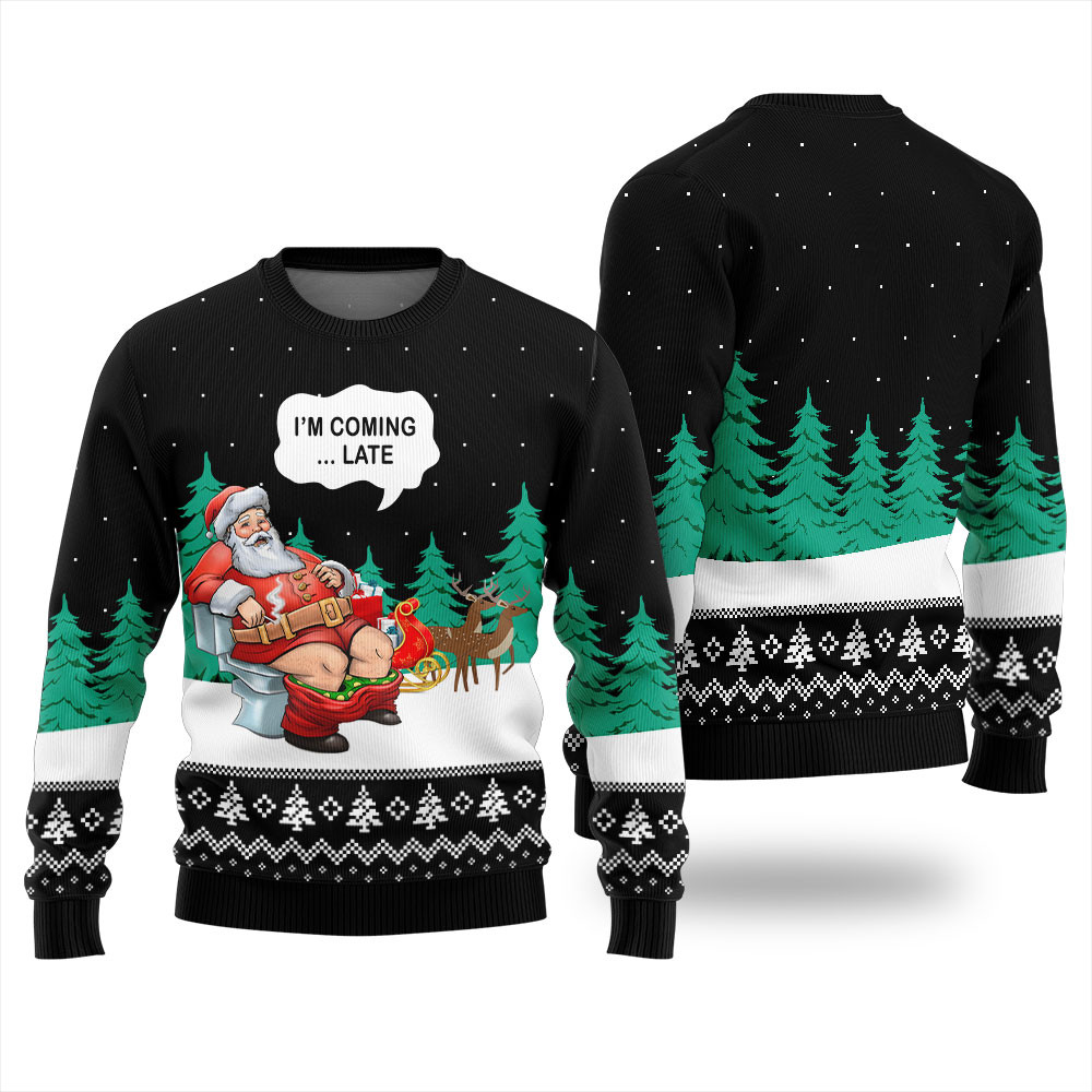 Naughty Santa Funny Christmas Sweater For Adults Lovely Christmas Sweater Gift for Mom or Grandma