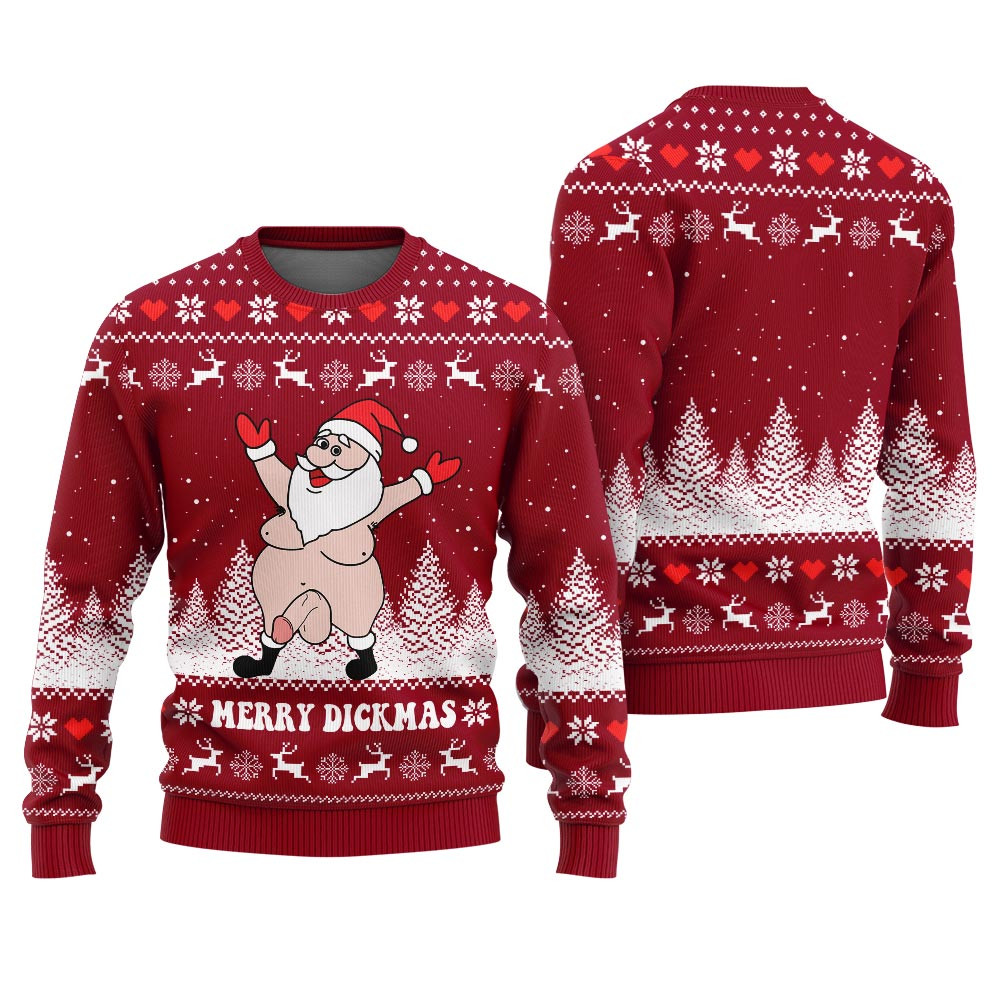 Naughty Santa Funny Christmas Sweaters For Adults Seasonal Gift Merch for Cozy Christmas Vibes