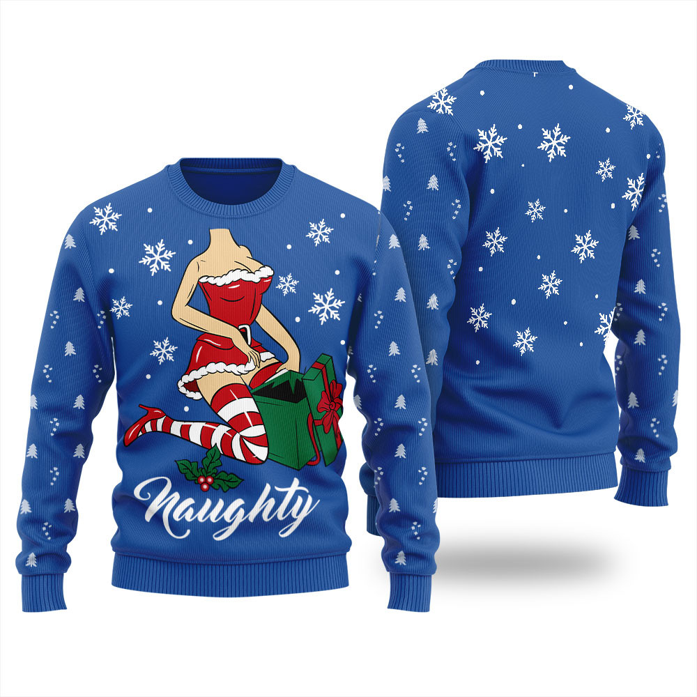 Naughty Santa Girl Christmas Sweater Women Thoughtful Winter Gift Merch for Special Moments