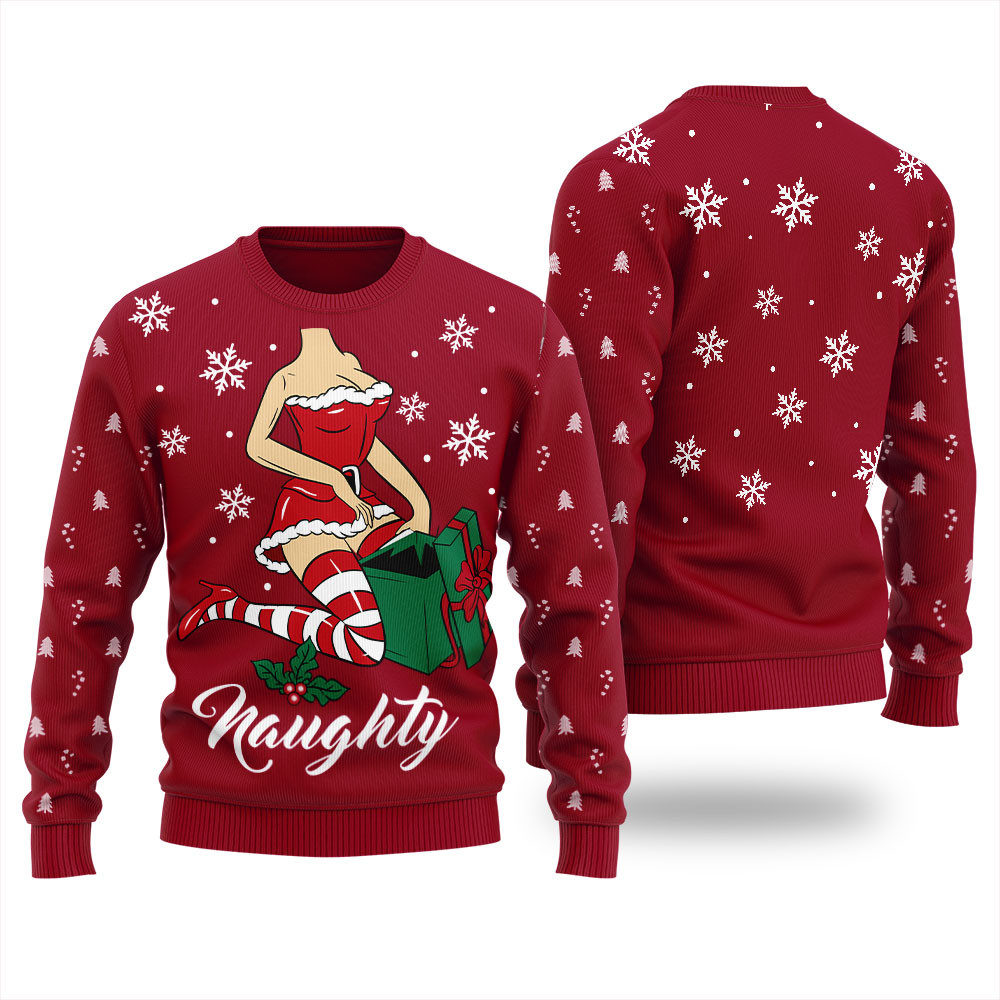 Naughty Santa Girl Ugly Christmas Sweater Best Gift Idea for Christmas Enthusiasts