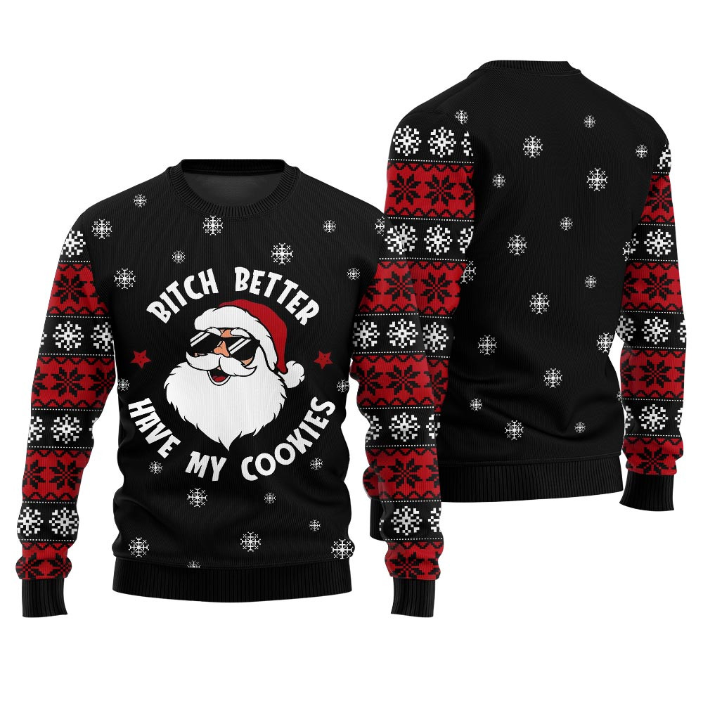 Naughty Santa Inappropriate Ugly Sweater Warm Winter Merch Gift for Someone You Love