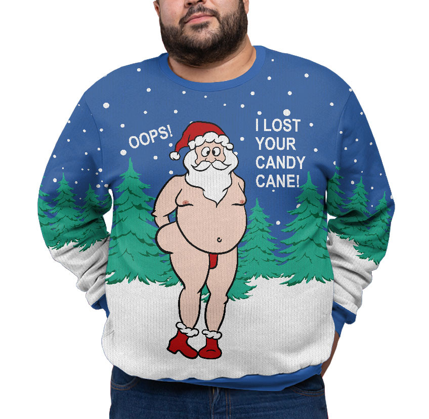 Naughty Santa Plus Size Xmas Holiday Sweater Unique Holiday Sweater Gift Idea for Loved Ones