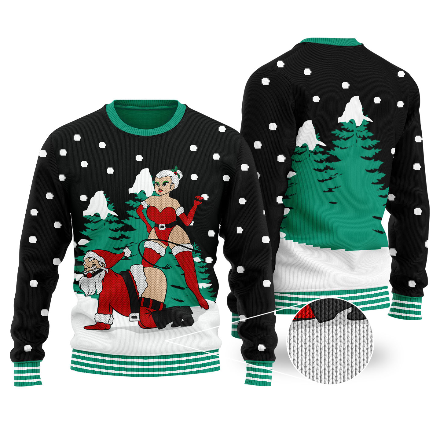 Naughty Santa Ugly Christmas Sweater Black Perfect Merch Gift for the Christmas Season