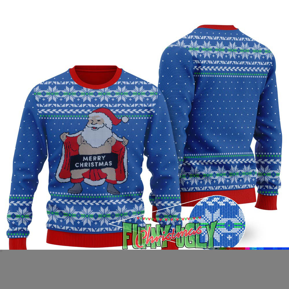 Naughty Santa Ugly Christmas Sweater Royal Special Merch Gift Idea for Festive Celebrations