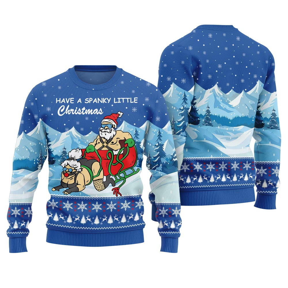 Naughty Santa Ugly Holiday Sweater Unique Holiday Merch Gift for Home and Family