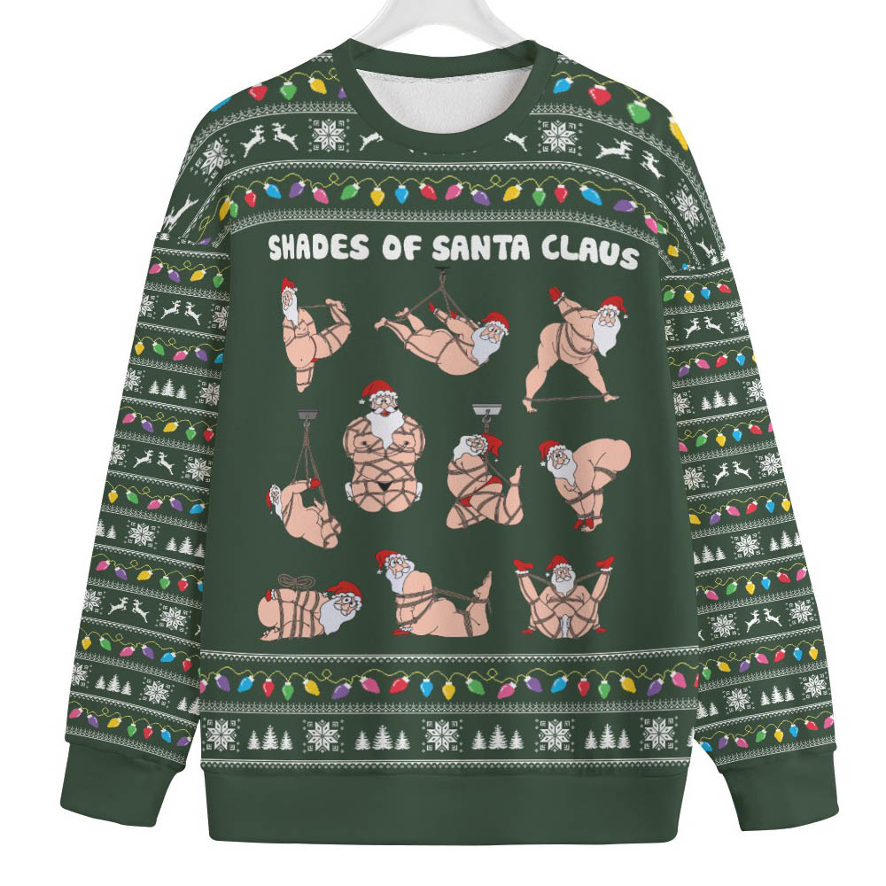 Naughty Shades Of Santa Plus Size Christmas Sweater Seasonal Gift Merch for Cozy Christmas Vibes