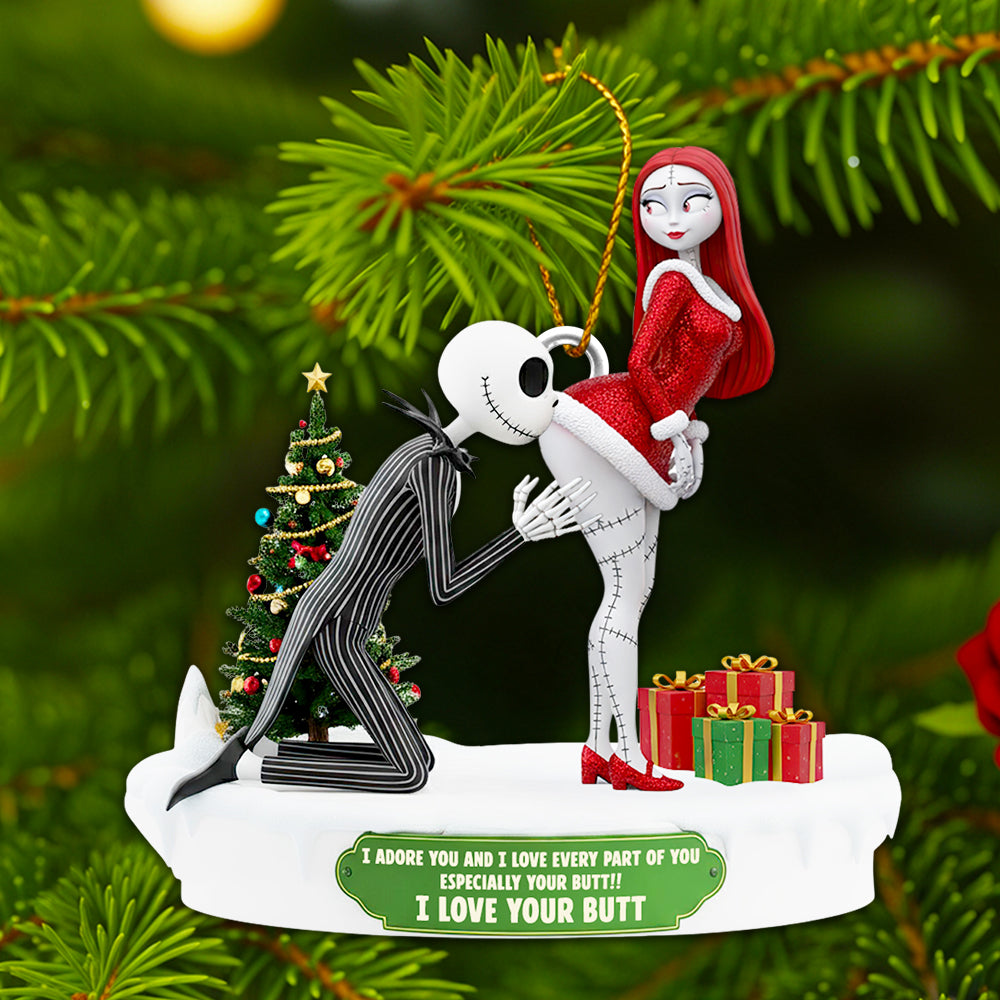 Naughty Skeleton Couple Christmas Ornament - Personalized Gifts For Couple - Cute Christmas Tree Gift Idea