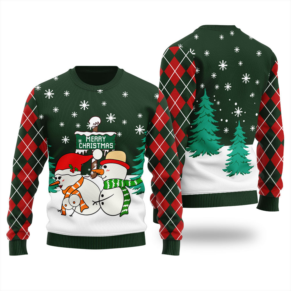 Naughty Snowman Christmas Sweater Unique Holiday Merch Gift for Home and Family
