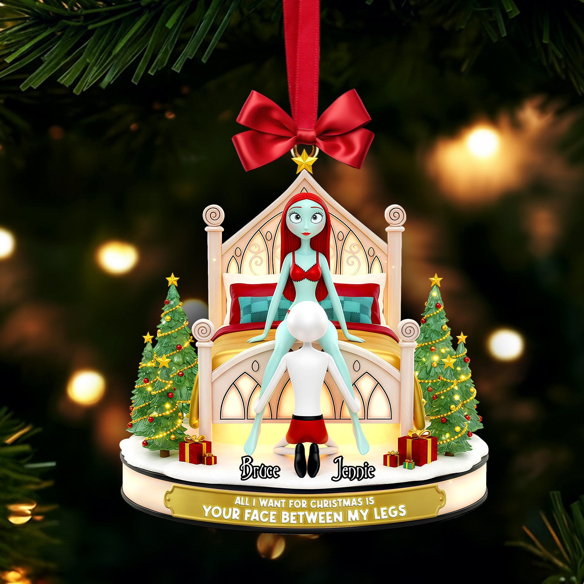 Naughty Spooky Couple Ornament - Personalized Gift For Couples - Xmas Ornament Gift
