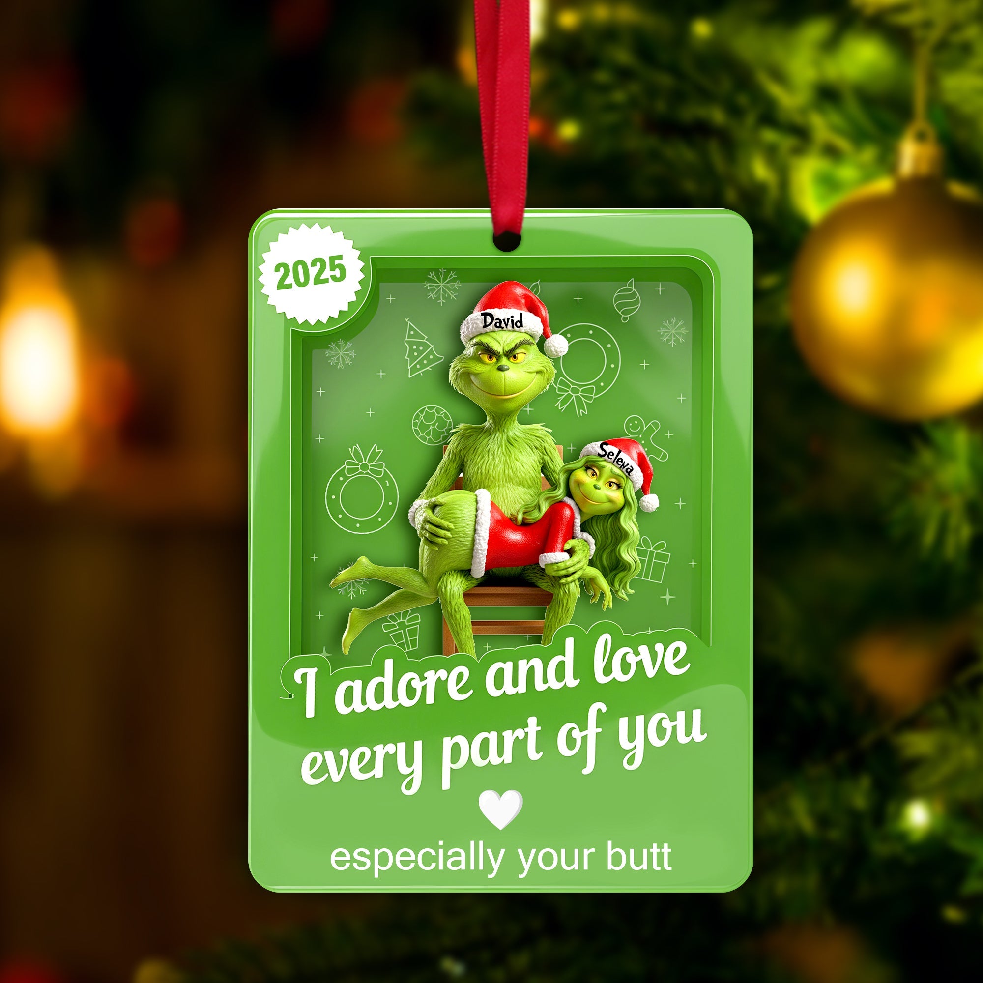 Naughty Touch Couple Ornament - Personalized Gift For Couple - Cute Christmas Tree Gift Idea