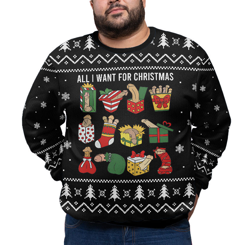 Naughty Ugly Christmas Plus Size Sweater Adult Personalized Christmas Sweatshirt Gift for Family