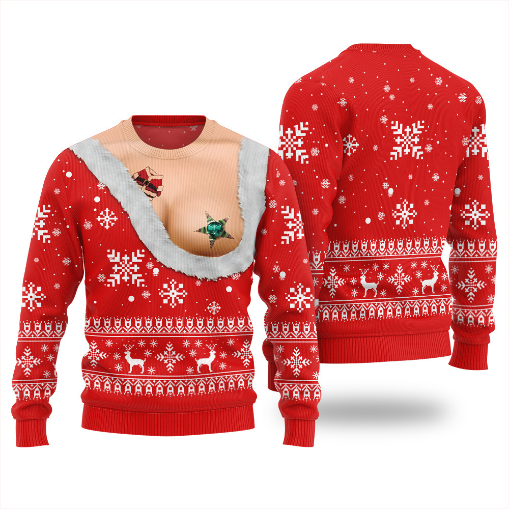 Naughty Ugly Christmas Sweater For Women Custom Holiday Sweater Merch That Warms the Heart