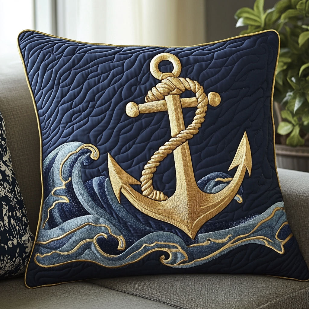 Nautical Anchor Quilt Pillow Case Perfect Home Decor Gift with Premium Pillowcases