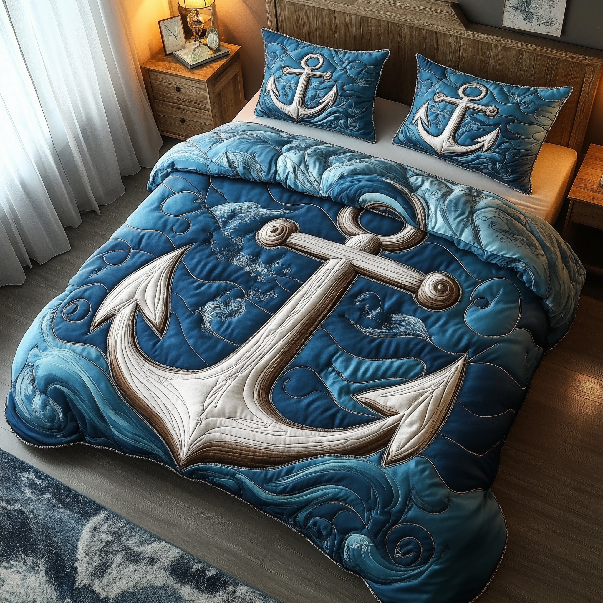 Nautical Anchor Quilted Bedding United States Navy Happy Navy Anniversary Gift Ideas