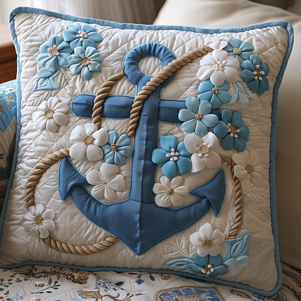 Nautical Anchor Quilted Pillow Case Holiday Throw Pillows Christmas Presents For Son In Law