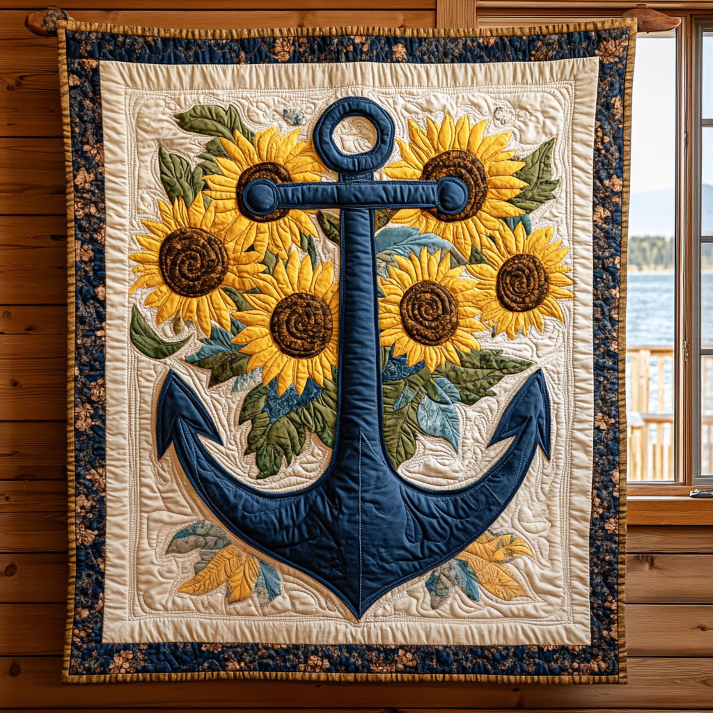 Nautical Bloom Quilt Beautiful Printed Quilt Blanket for Home Aesthetics