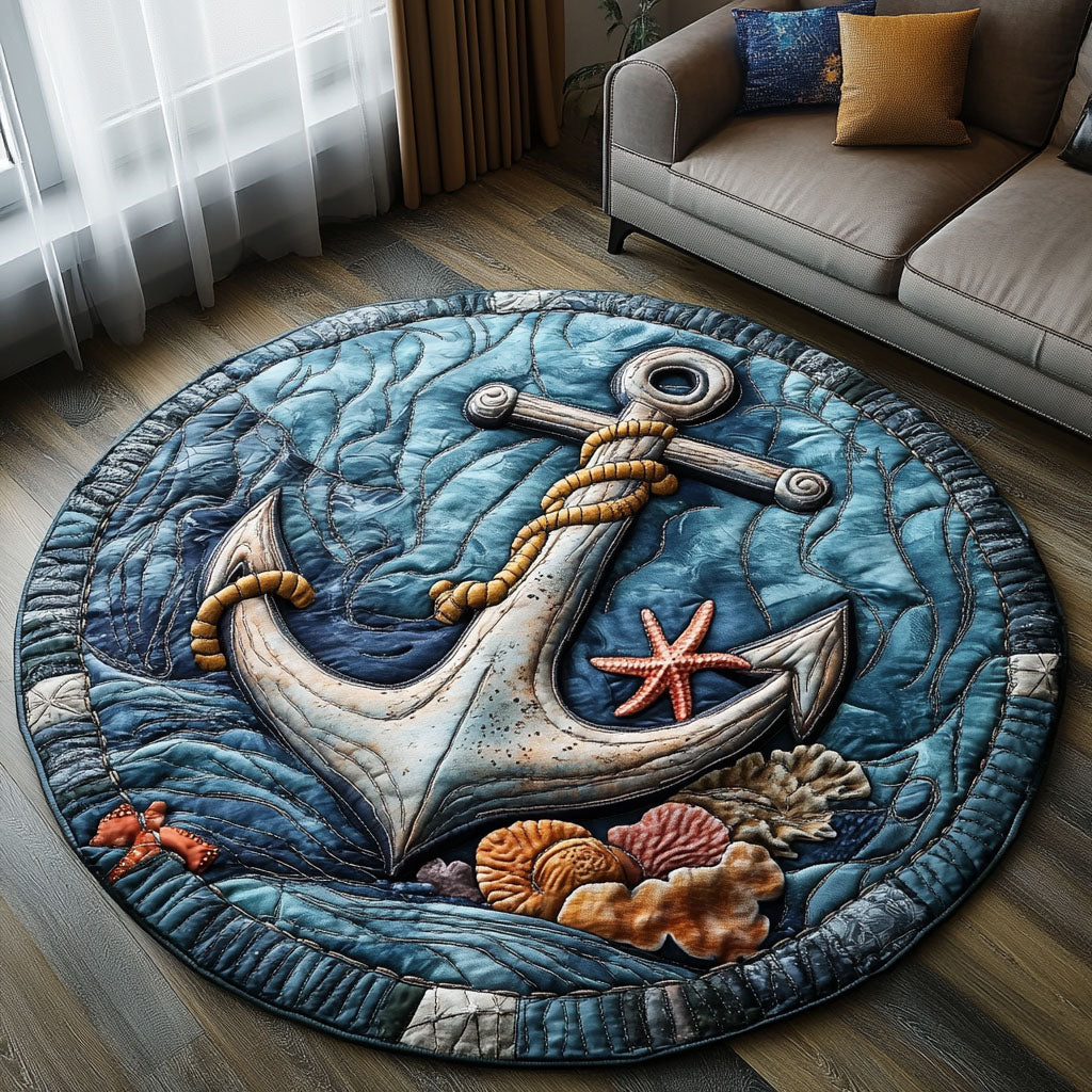 Nautical Escape Quilted Round Mat Entrance Way Ideas Ocean Themed Gift