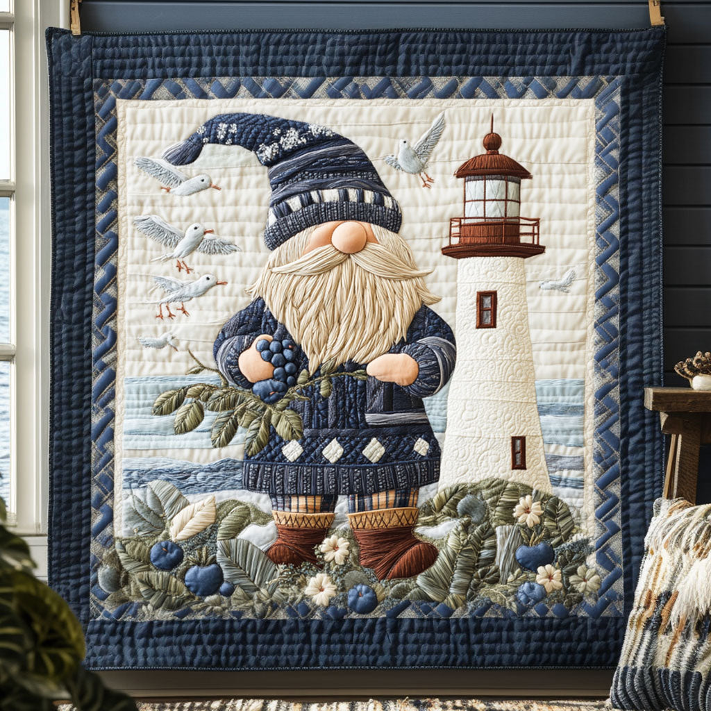 Nautical Gnome Quilted Blanket Winter Blanket Holiday Gifts For Grandma
