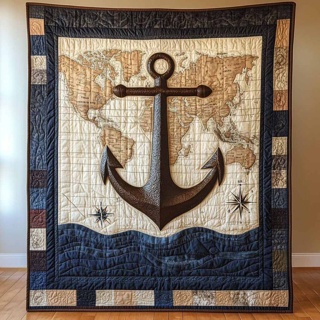 Nautical Horizon Quilt Unique Holiday Gift Idea with Quilt Blanket