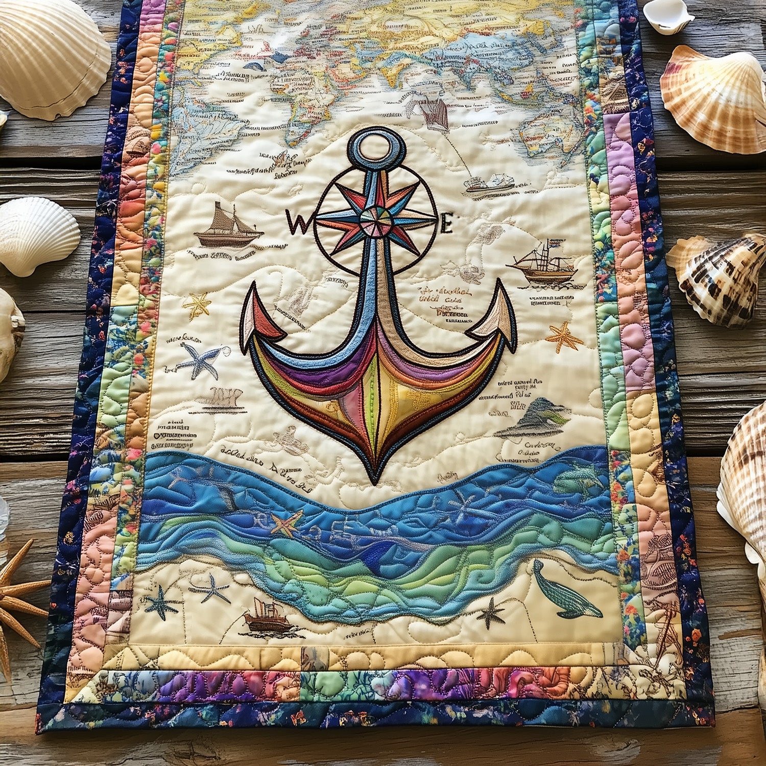 Nautical Horizons Quilted Table Runner Dining Table Ideas Anchor Related Gifts