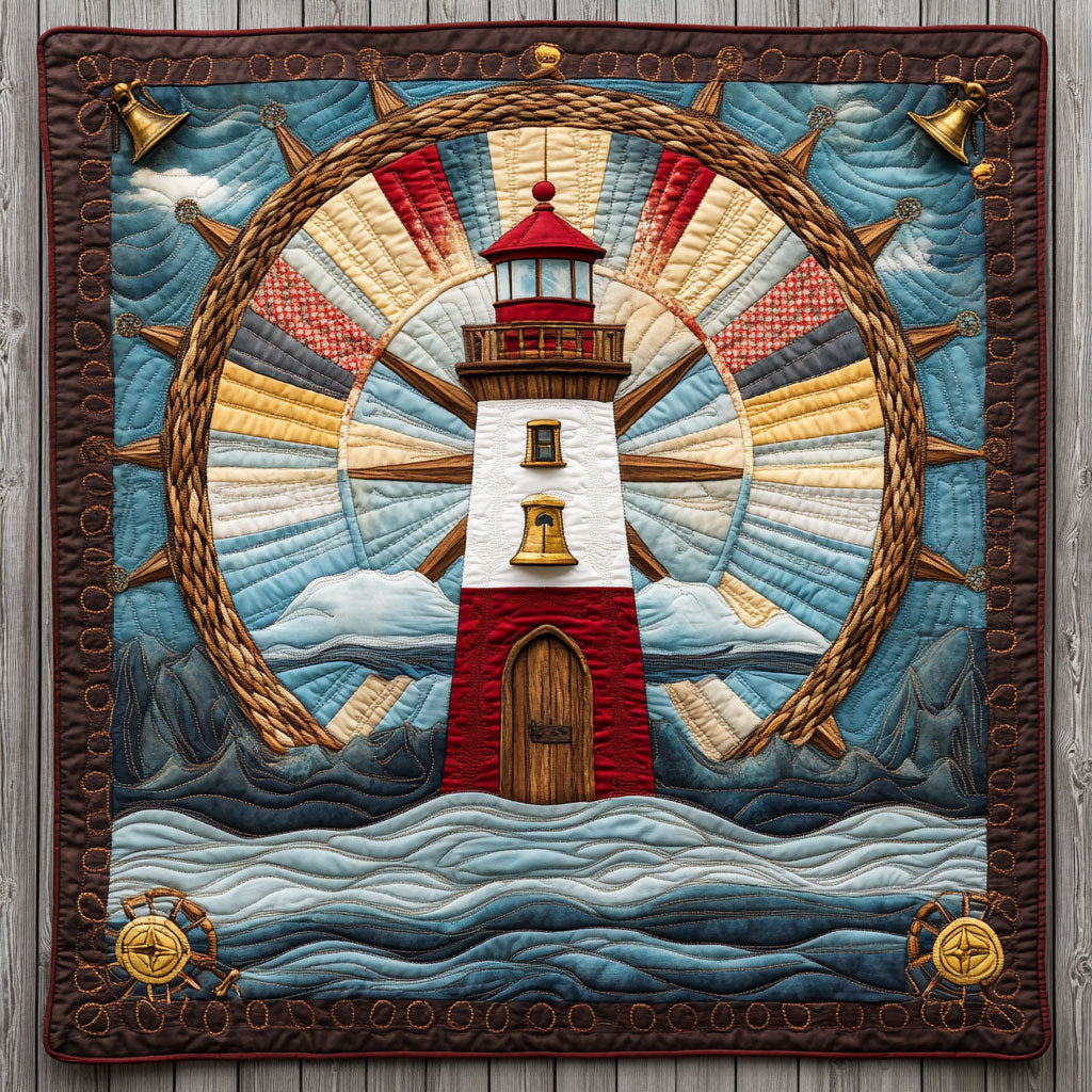 Nautical Lighthouse Quilt Blanket Queen Size Blanket Gifts For Lighthouse Lovers