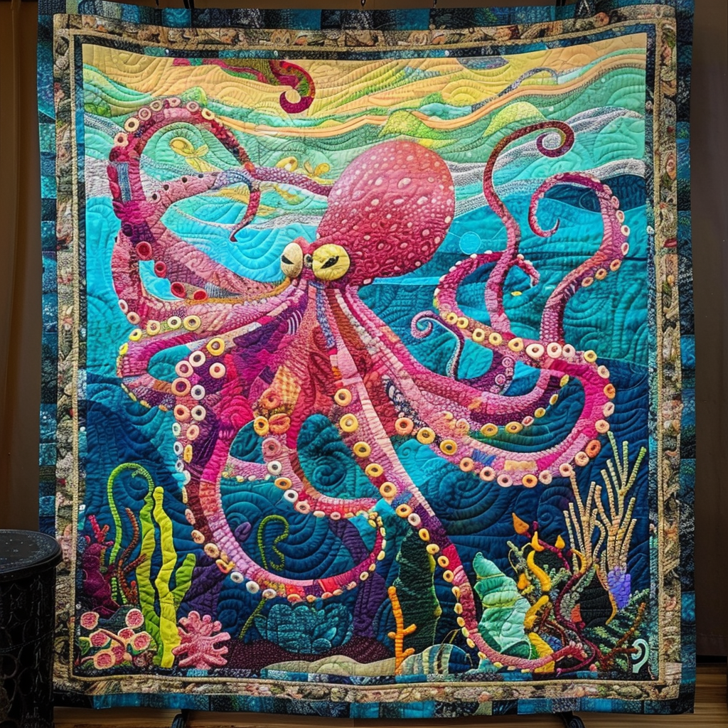 Nautical Nirvana Quilted Blanket  Octopus Blanket Cute Gifts For Friends