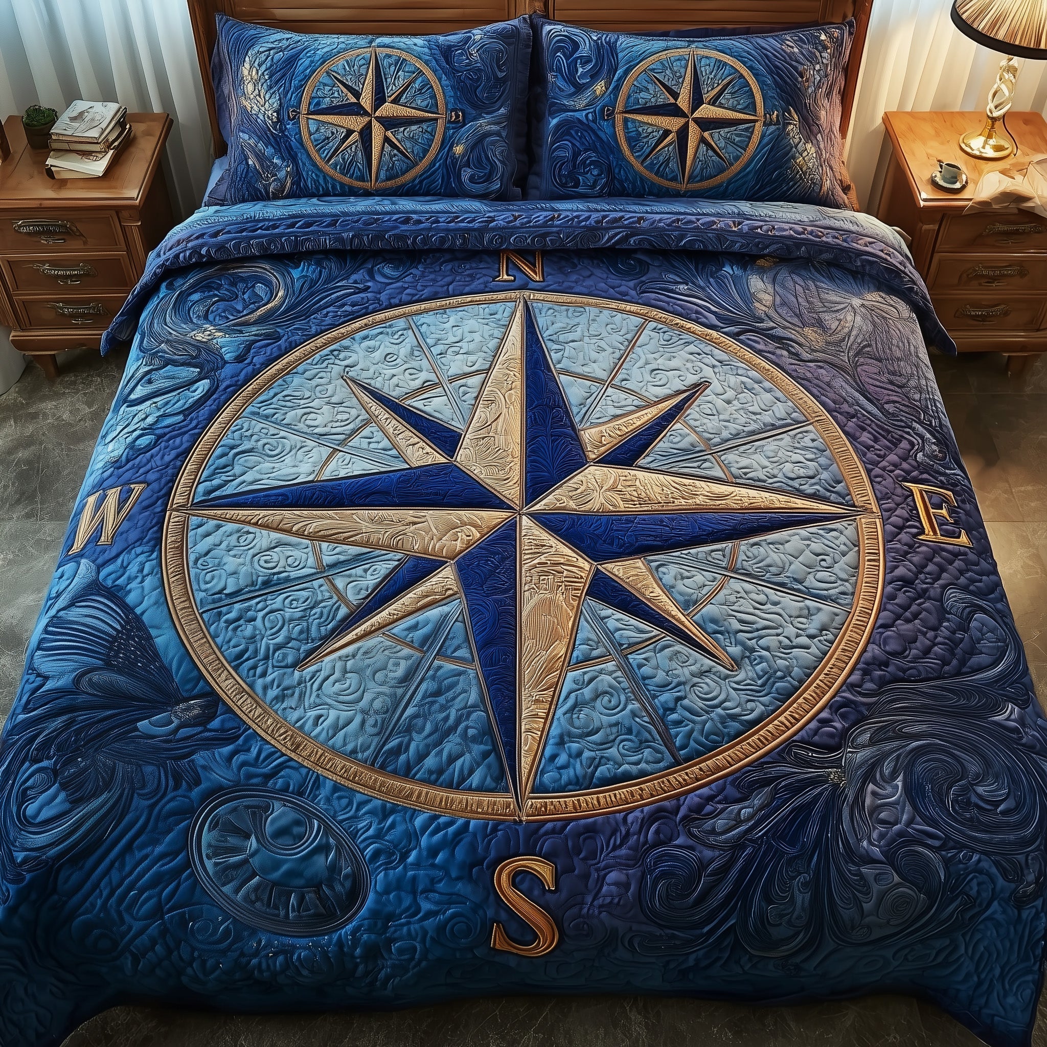 Nautical Quilted Bedding Set Create a Cozy Space