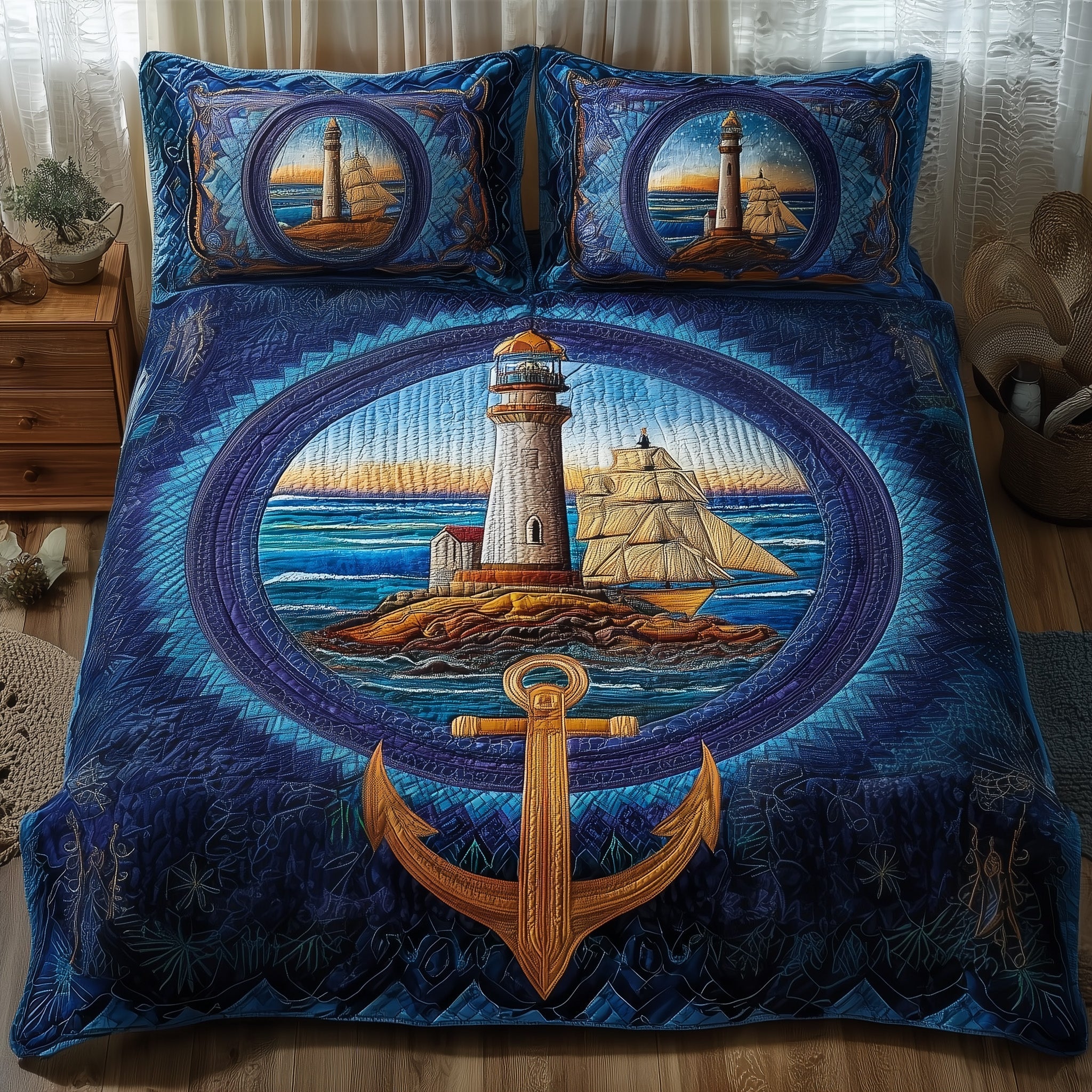 Nautical Quilted Bedding Set For Kids