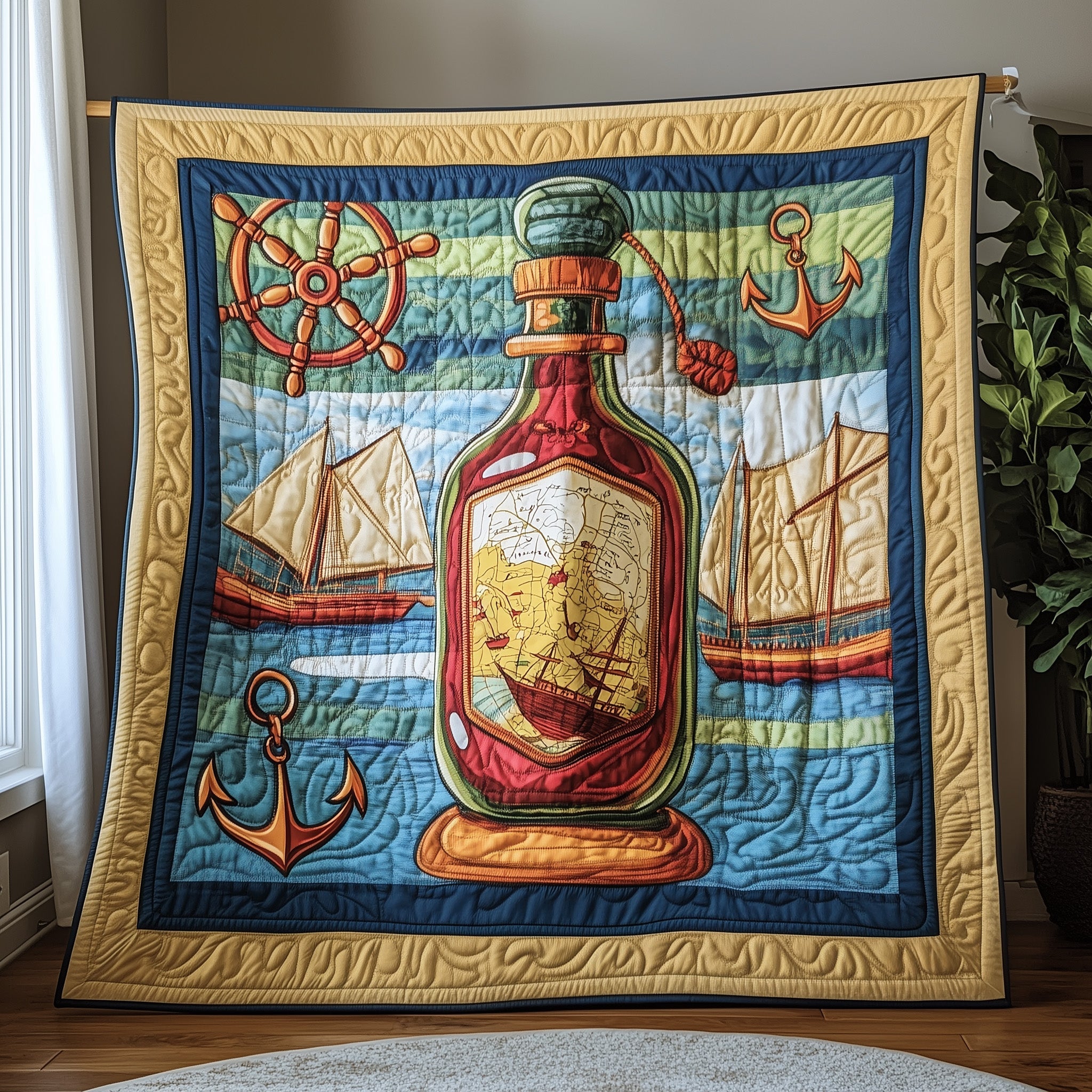 Nautical Quilted Blanket Special Occasion Quilted Blanket Gift